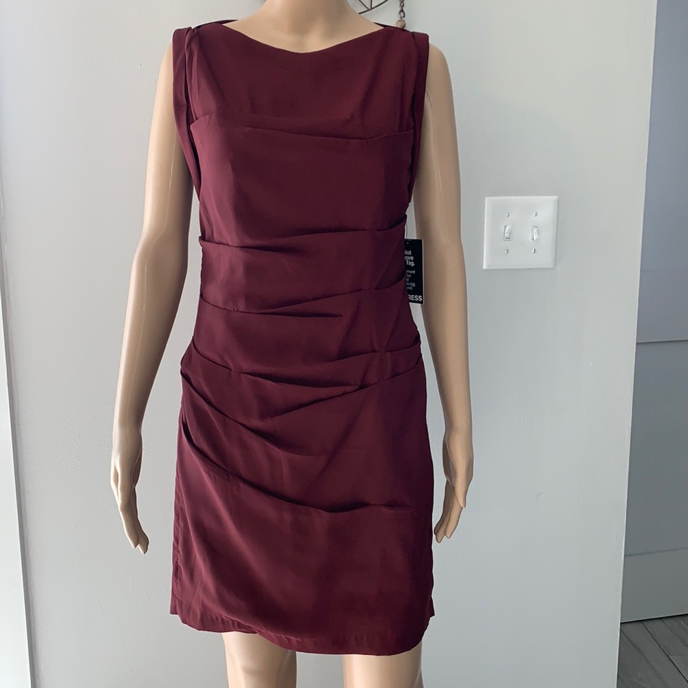 Express Mini Dress Burgundy Wine